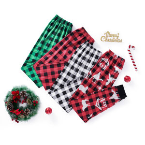 Image of Buffalo Plaid Christmas Elastic Waist Pants