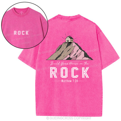 Build Your House On The Rock Christian Washed T-Shirt