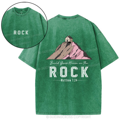Build Your House On The Rock Christian Washed T-Shirt