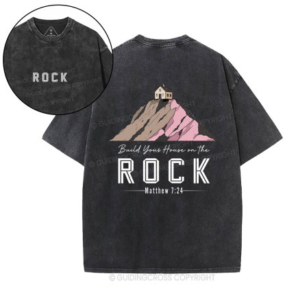 Build Your House On The Rock Christian Washed T-Shirt