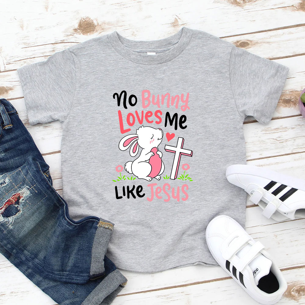 Bunny Loves Me Like Jesus Christian Kids T-Shirt