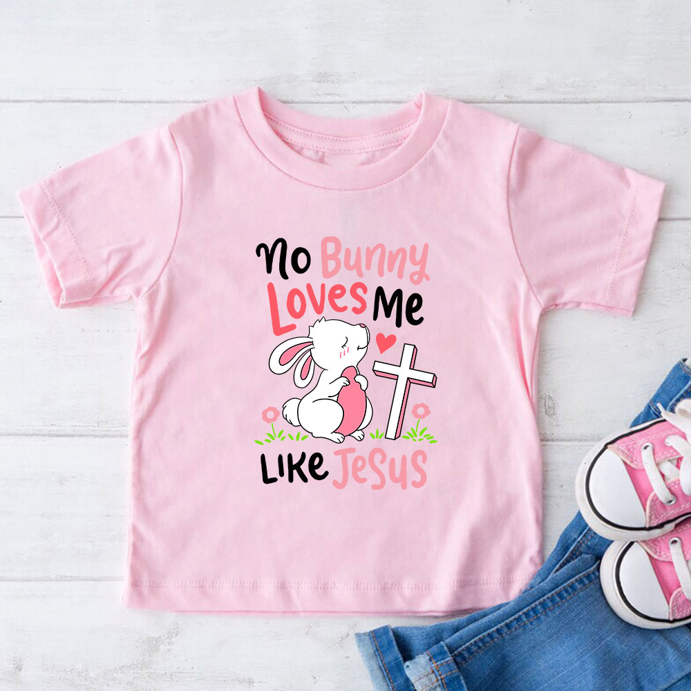 Bunny Loves Me Like Jesus Christian Kids T-Shirt