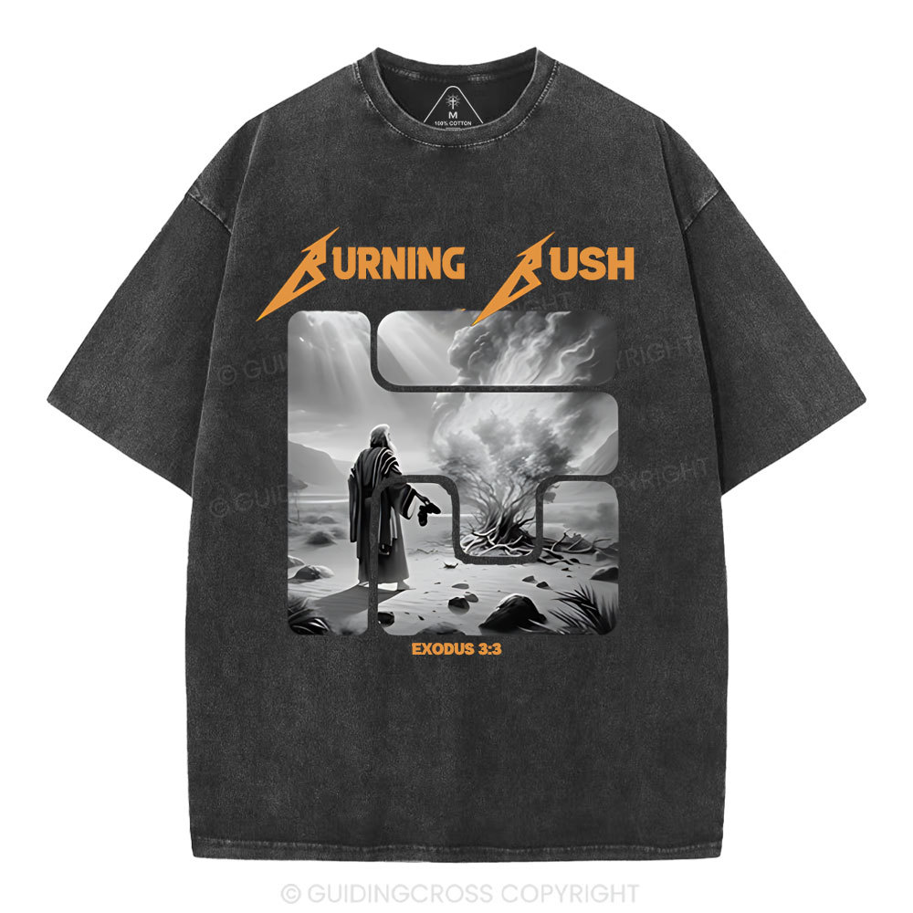 Burning Bush Christian Washed T-Shirt