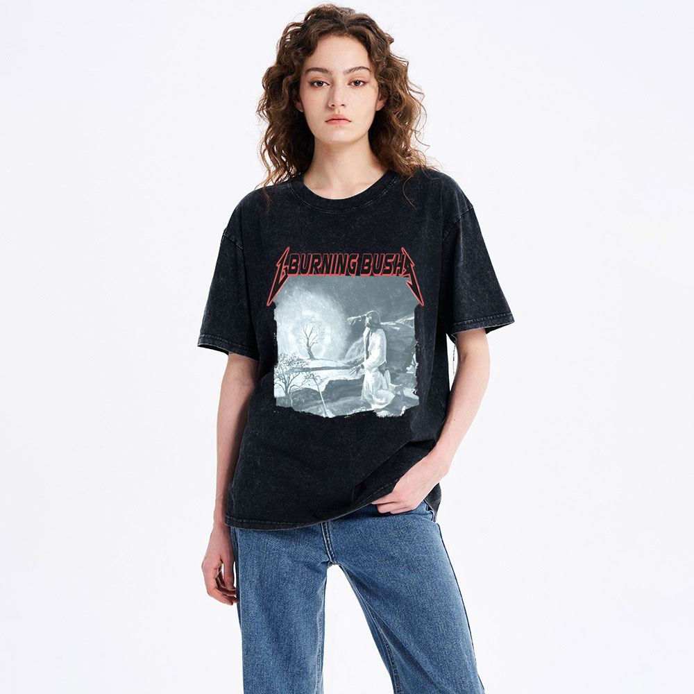 Burning Bush Christian Washed T-Shirt