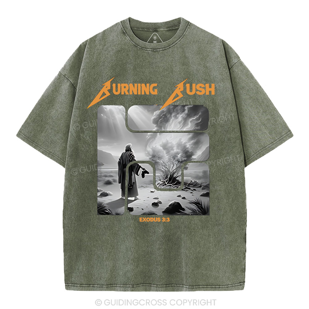Burning Bush Christian Washed T-Shirt