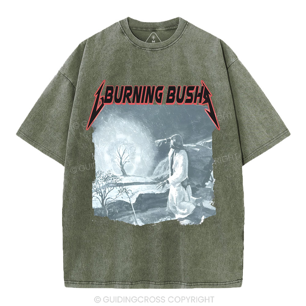 Burning Bush Christian Washed T-Shirt