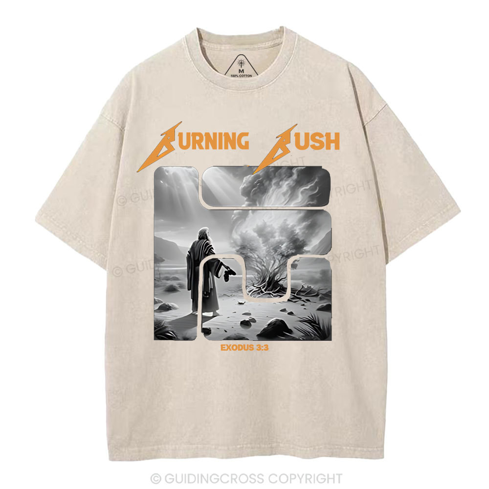 Burning Bush Christian Washed T-Shirt