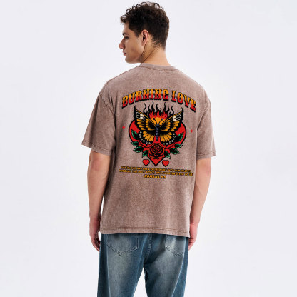 Burning Love Of God Christian Washed T-Shirt