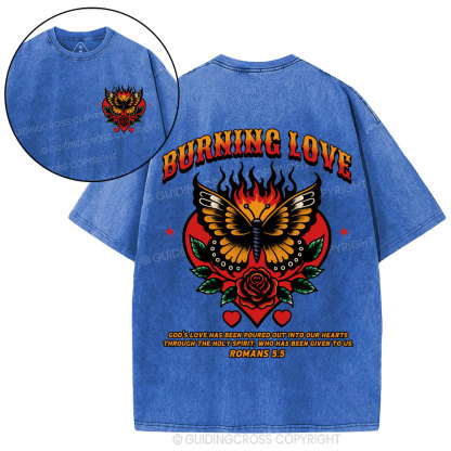 Burning Love Of God Christian Washed T-Shirt
