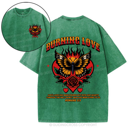 Burning Love Of God Christian Washed T-Shirt