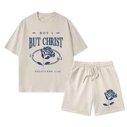 But Christ In Me Christian Washed T-Shirt & Shorts