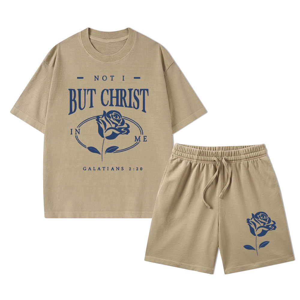 But Christ In Me Christian Washed T-Shirt & Shorts