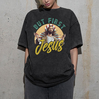 But Frist Christian Washed T-Shirt