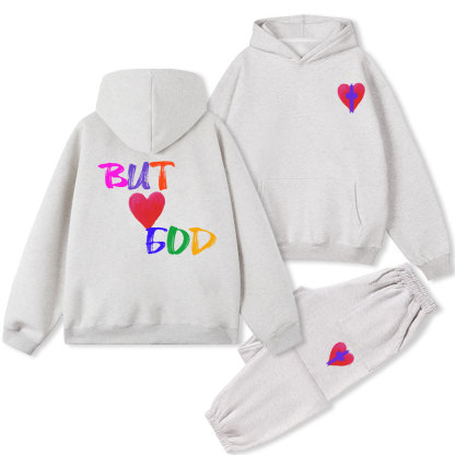 But God Cross Christian Fleece Hoodie Set