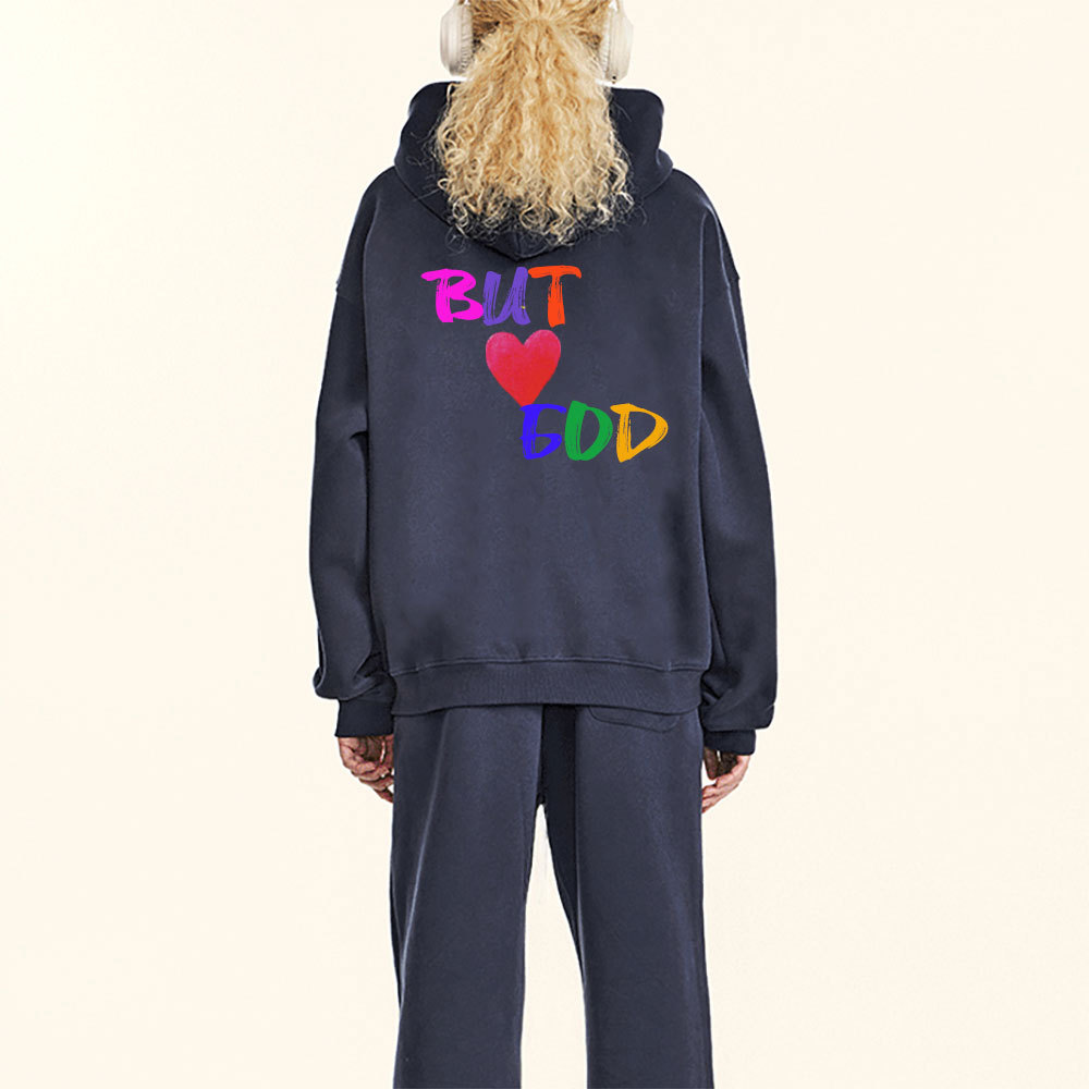 But God Cross Christian Fleece Hoodie Set