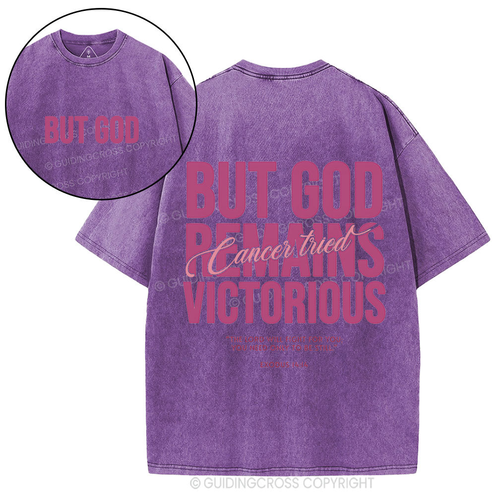 But God Remains Victorious Christian Washed T-Shirt