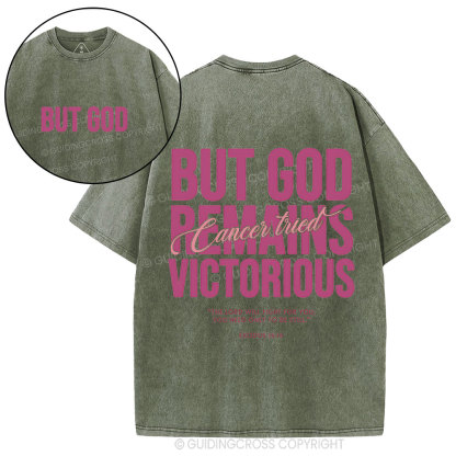 But God Remains Victorious Christian Washed T-Shirt