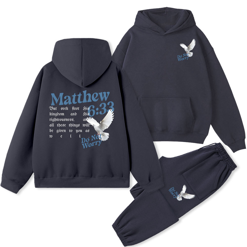 But Seek Firrt His Kingdom Christian Fleece Hoodie Set