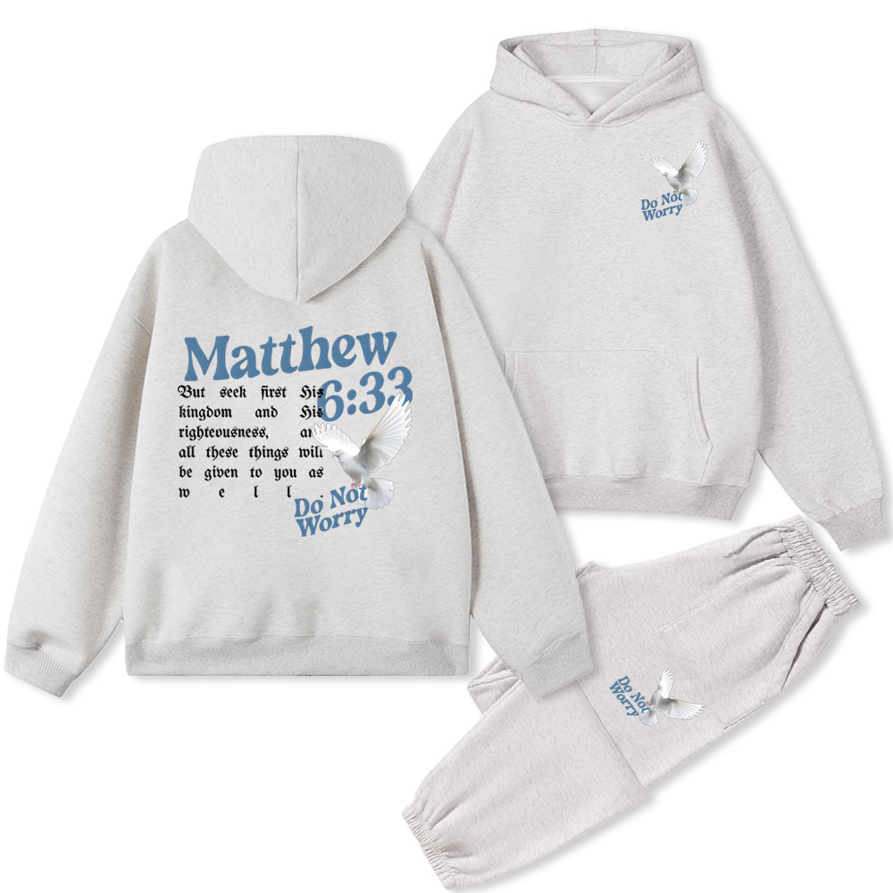 But Seek Firrt His Kingdom Christian Fleece Hoodie Set