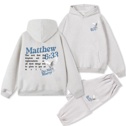 But Seek Firrt His Kingdom Christian Fleece Hoodie Set