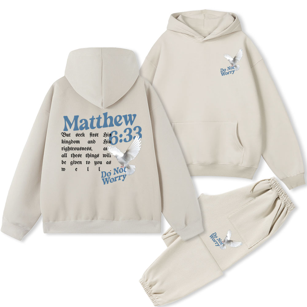 But Seek Firrt His Kingdom Christian Fleece Hoodie Set