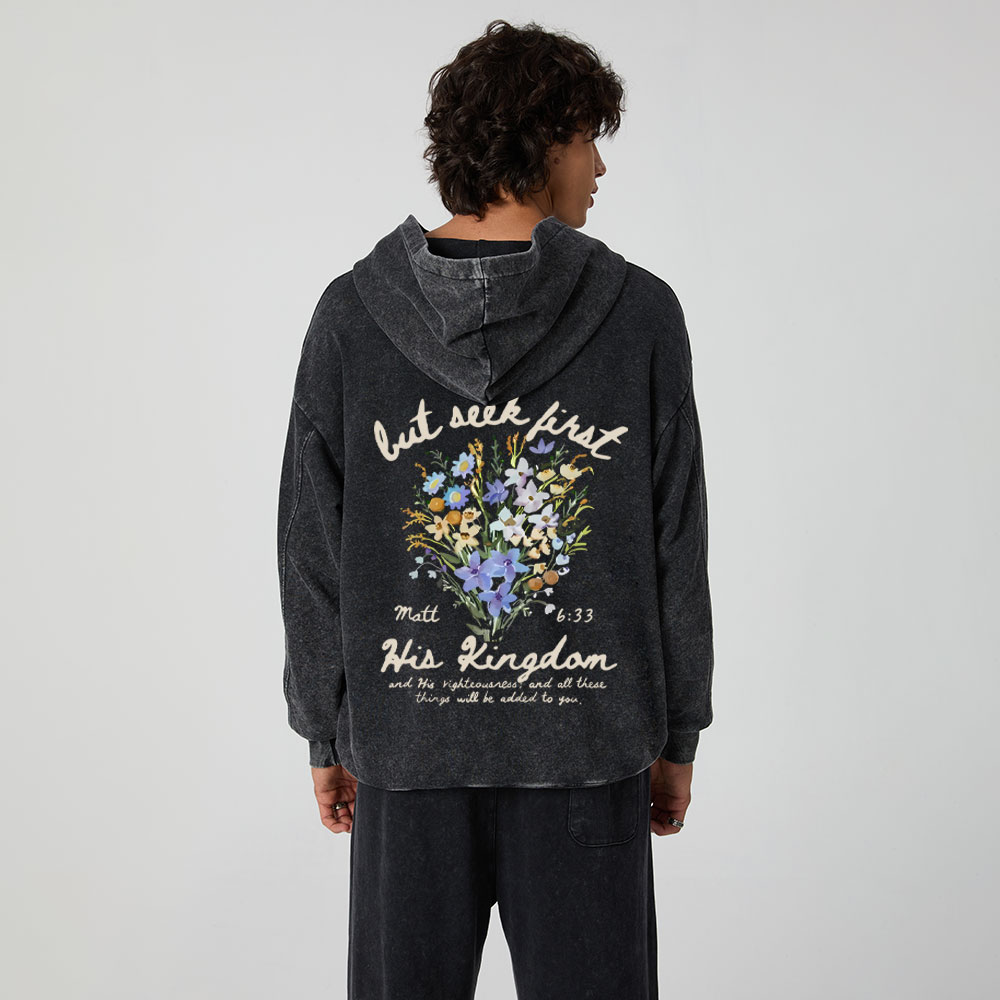 But Seek First Christian Washed Hoodie