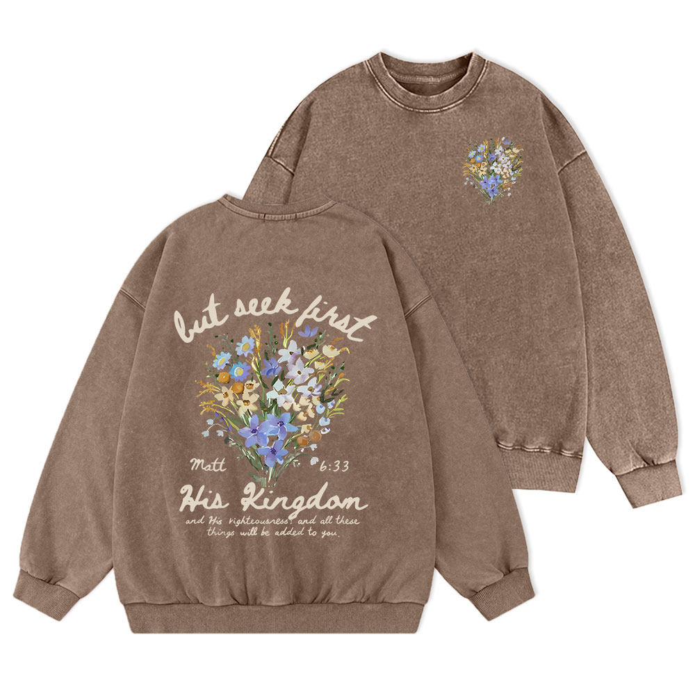 But Seek First Christian Washed Sweatshirt