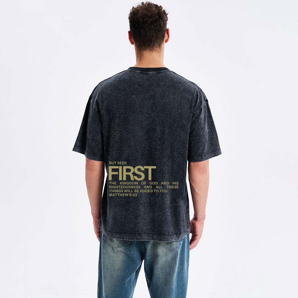 But Seek First Christian Washed T-Shirt