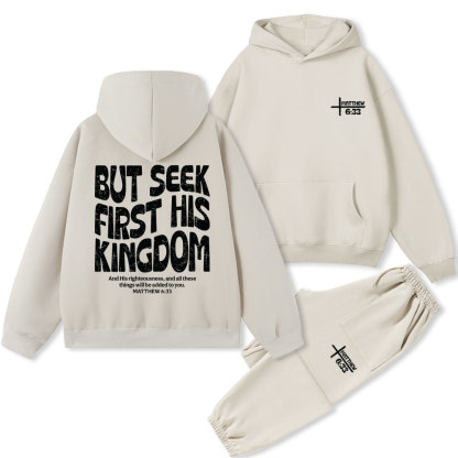 But Seek First His Kingdom Christian Fleece Hoodie Set