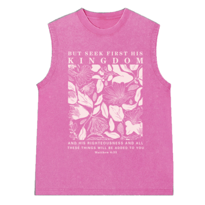 But Seek First His Kingdom Christian Washed Sleeveless Tee