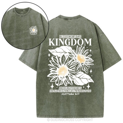 But Seek First His Kingdom Christian Washed T-Shirt