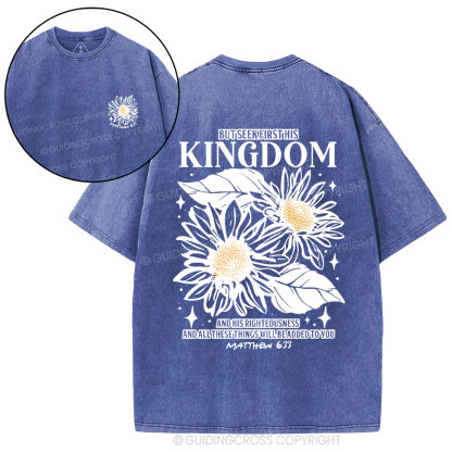 But Seek First His Kingdom Christian Washed T-Shirt