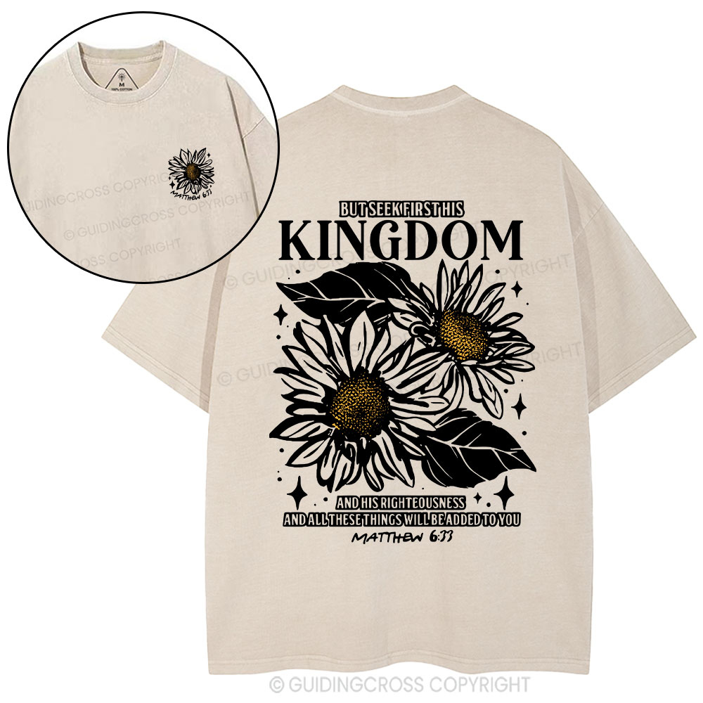 But Seek First His Kingdom Christian Washed T-Shirt
