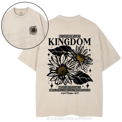 But Seek First His Kingdom Christian Washed T-Shirt