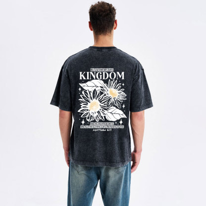 But Seek First His Kingdom Christian Washed T-Shirt