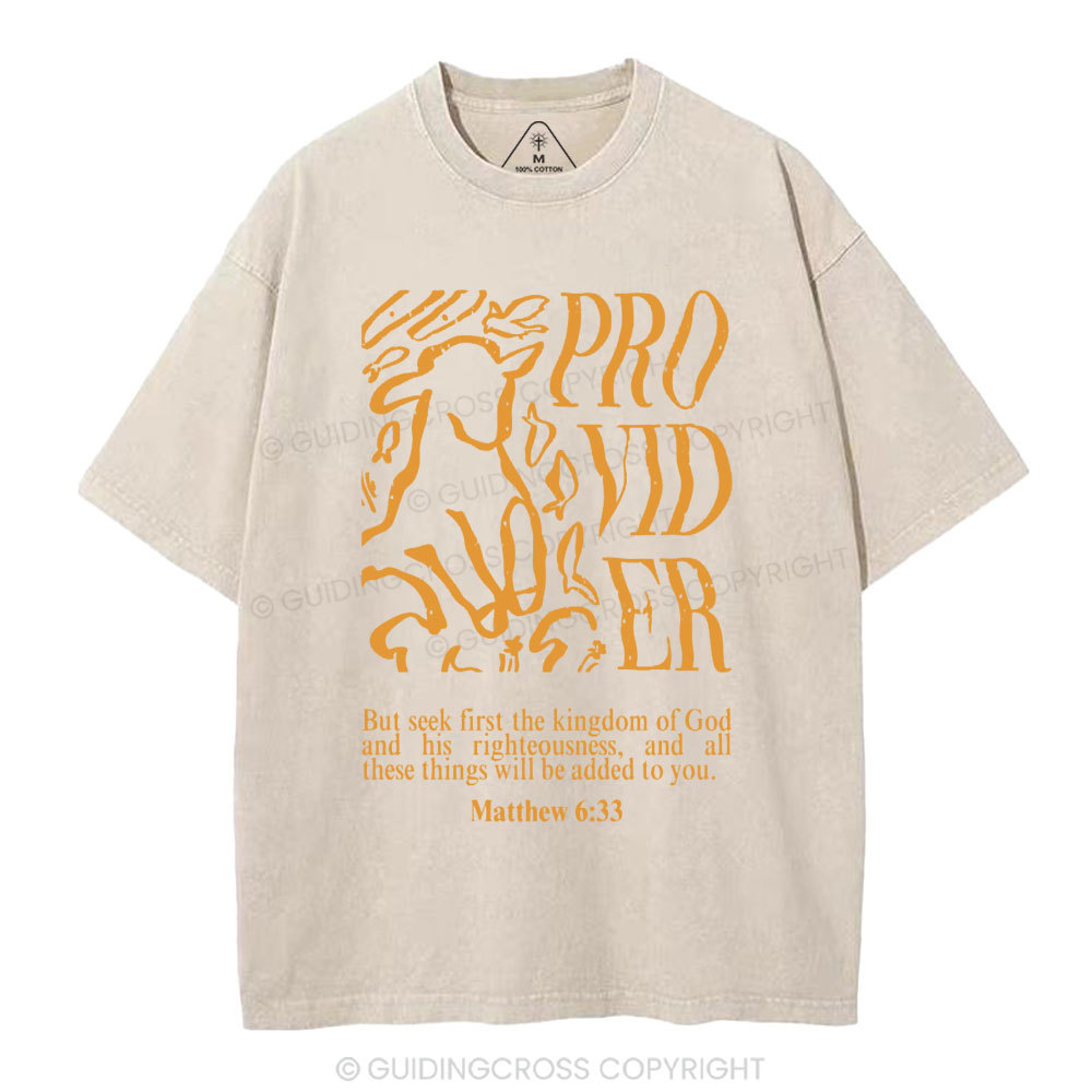 But Seek First The Kingdom Of God Christian Washed T-Shirt