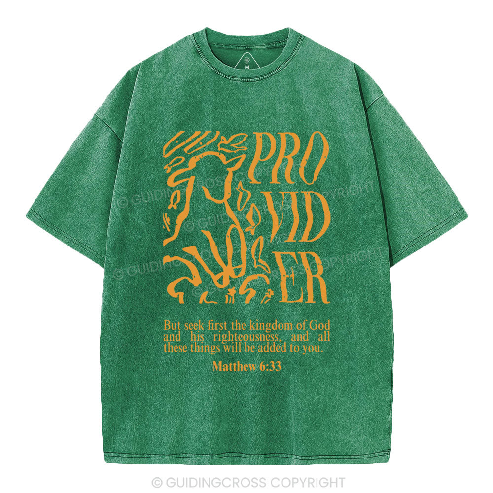 But Seek First The Kingdom Of God Christian Washed T-Shirt