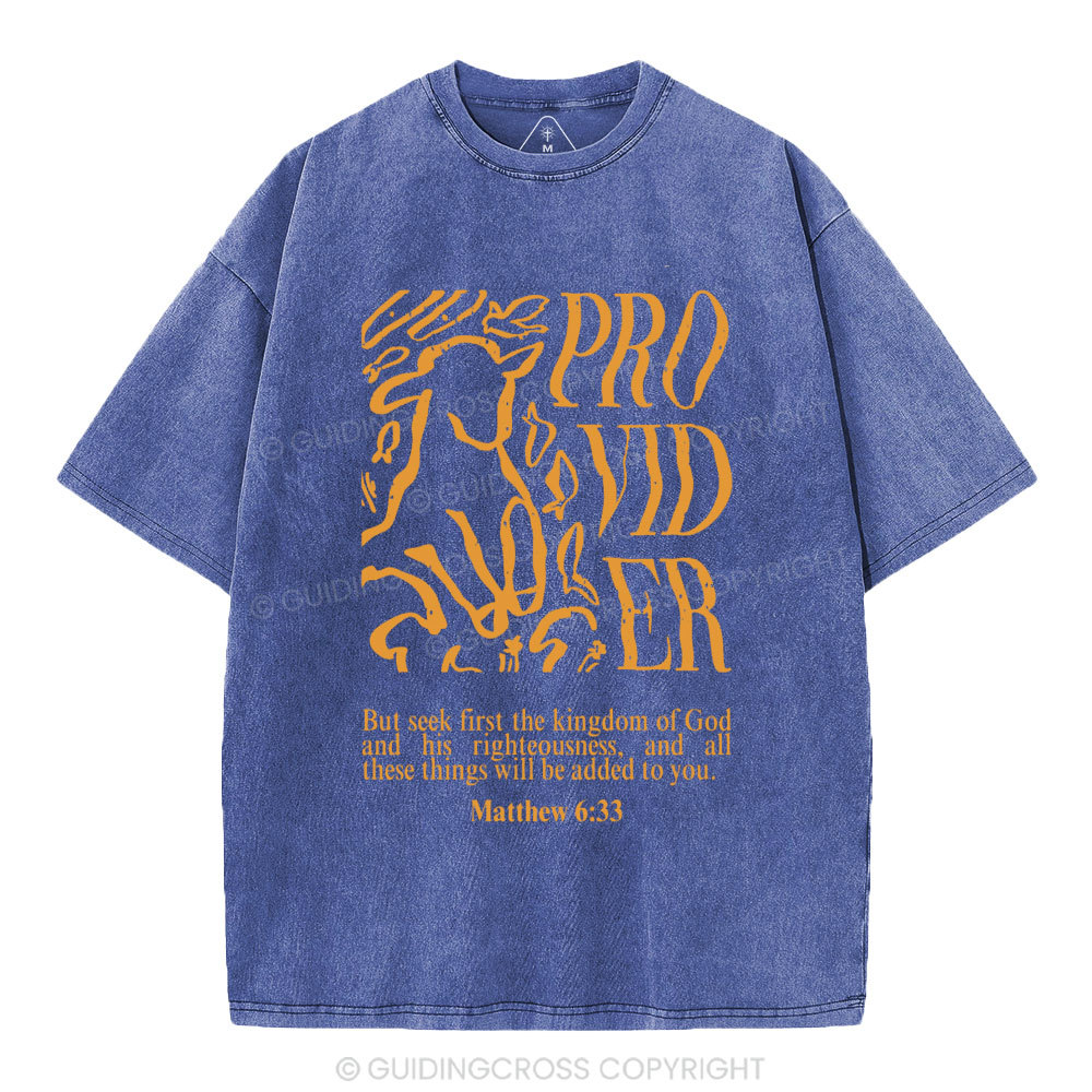 But Seek First The Kingdom Of God Christian Washed T-Shirt
