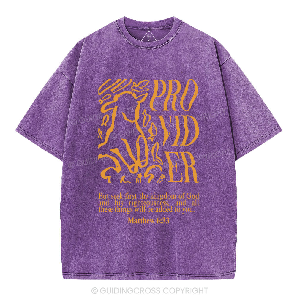 But Seek First The Kingdom Of God Christian Washed T-Shirt