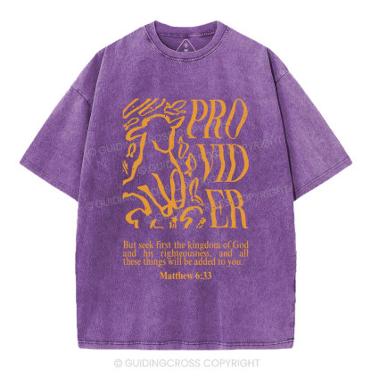 But Seek First The Kingdom Of God Christian Washed T-Shirt