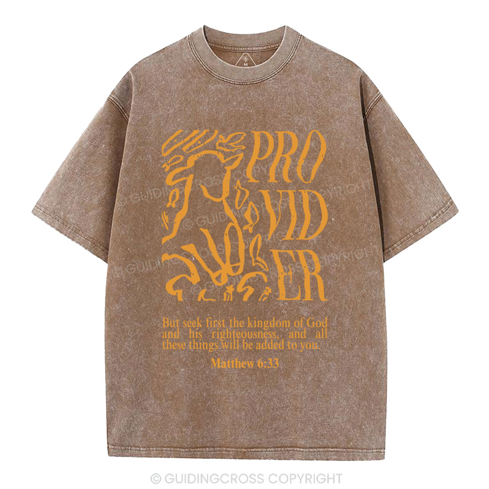 But Seek First The Kingdom Of God Christian Washed T-Shirt