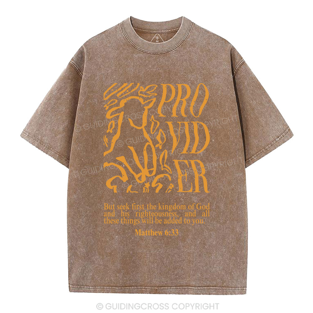 But Seek First The Kingdom Of God Christian Washed T-Shirt
