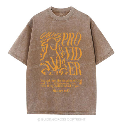 But Seek First The Kingdom Of God Christian Washed T-Shirt