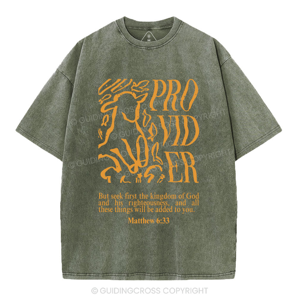 But Seek First The Kingdom Of God Christian Washed T-Shirt