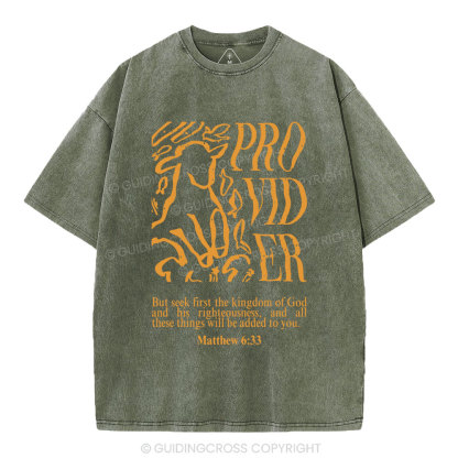 But Seek First The Kingdom Of God Christian Washed T-Shirt