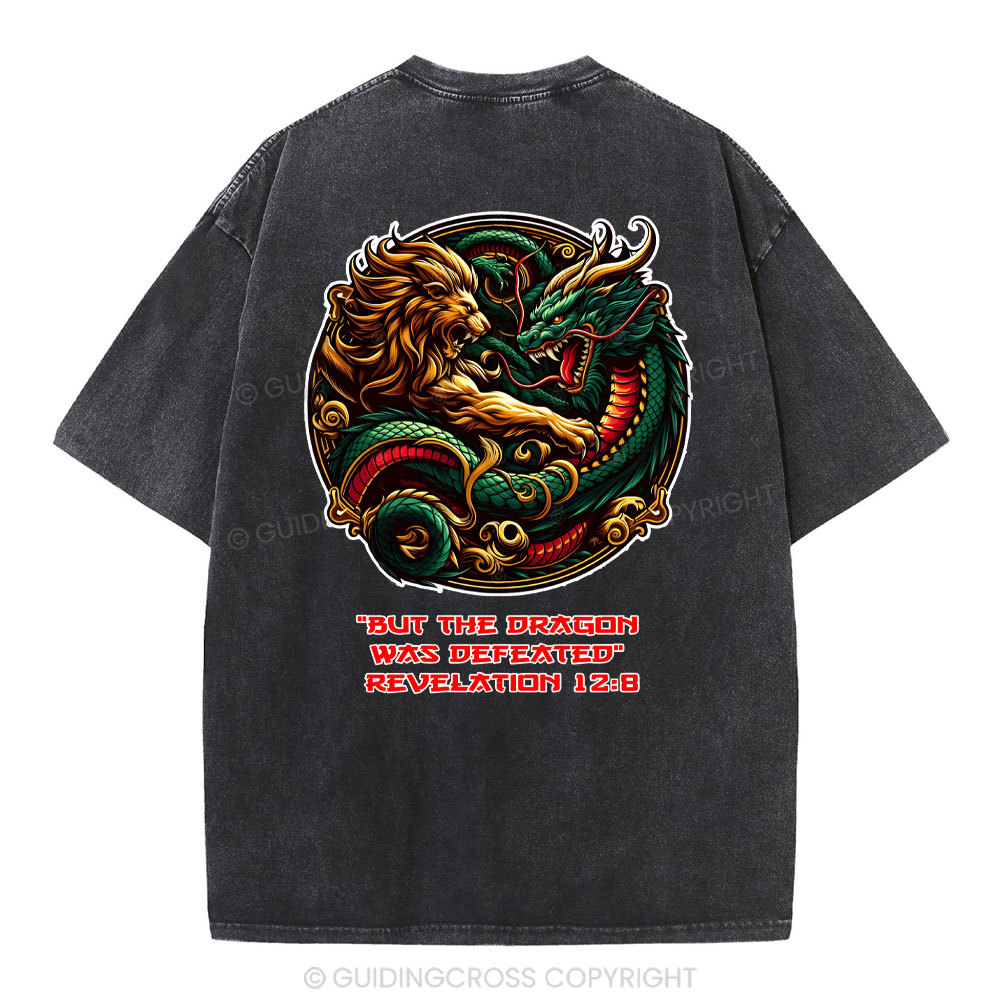 But The Dragon Was Defeated Revelaton Christian Washed T-Shirt