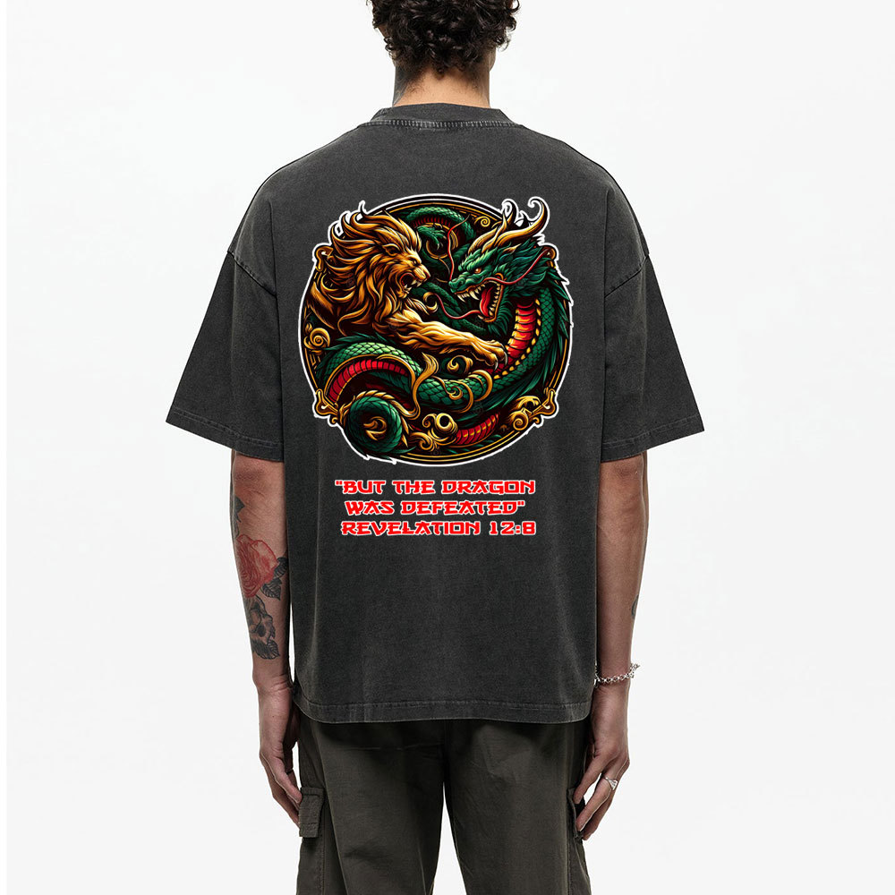 But The Dragon Was Defeated Revelaton Christian Washed T-Shirt