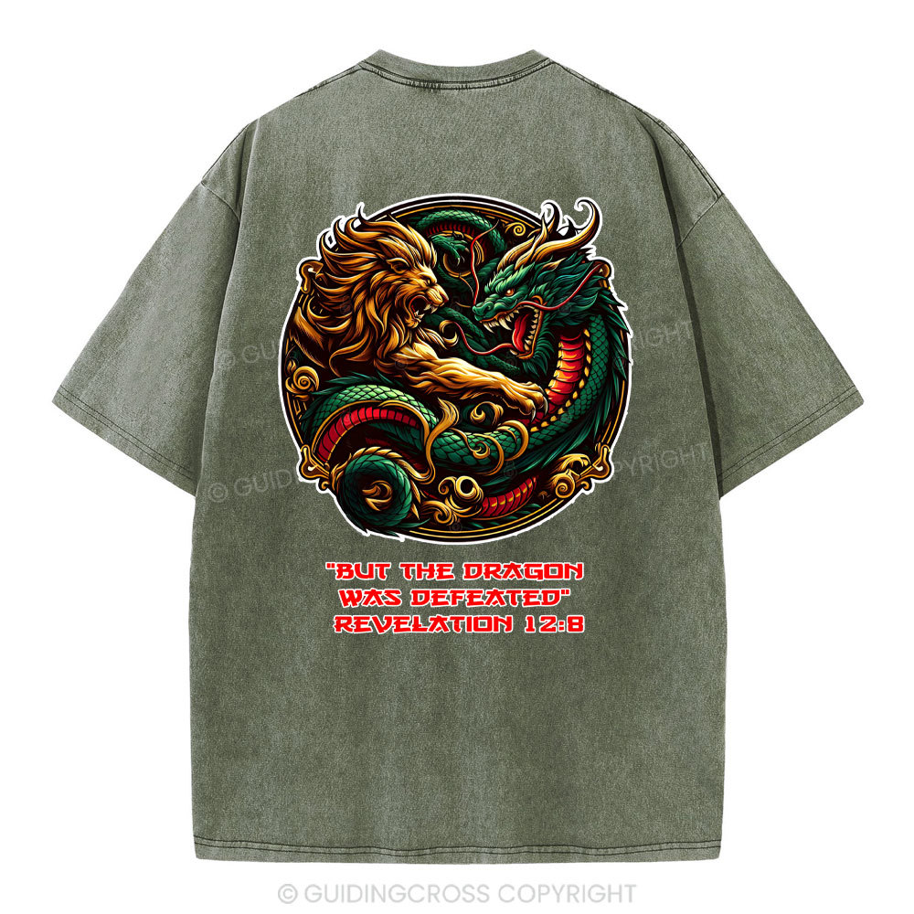 But The Dragon Was Defeated Revelaton Christian Washed T-Shirt