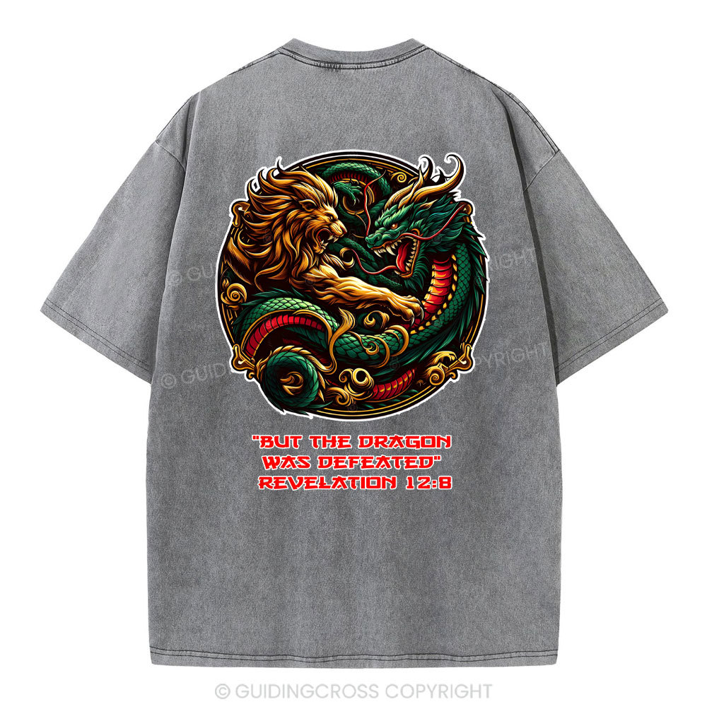 But The Dragon Was Defeated Revelaton Christian Washed T-Shirt