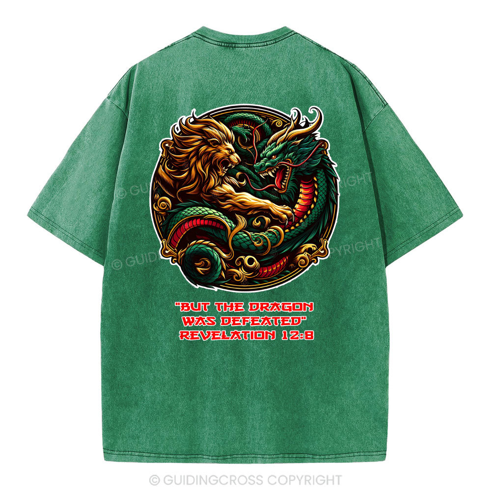 But The Dragon Was Defeated Revelaton Christian Washed T-Shirt